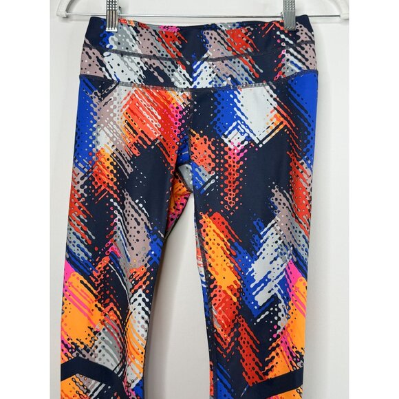 Athleta Leggings Womens XS Capri Cropped Pants Multicolor Print Activewear - Picture 3 of 12